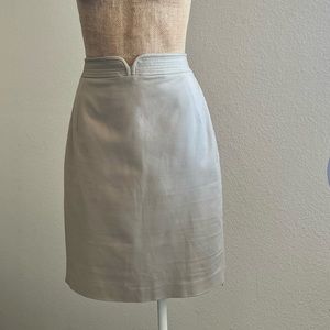 Elie Tahari high waisted cotton skirt with leather trim
